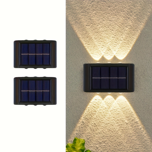 4PCS 6-LED Solar Wall Lights – Outdoor Decorative Lighting for Garden, Fence, Patio, or Villa